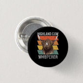 Badge Rond 2,50 Cm Whisperer de vache Highland (Devant & derrière)