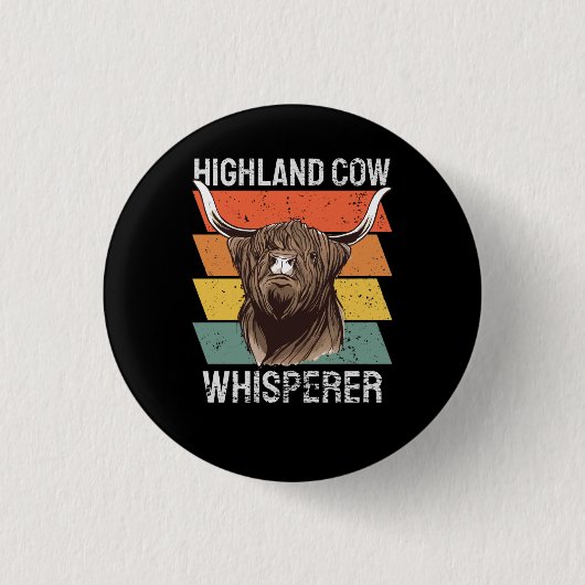 Badge Rond 2,50 Cm Whisperer de vache Highland (Devant)