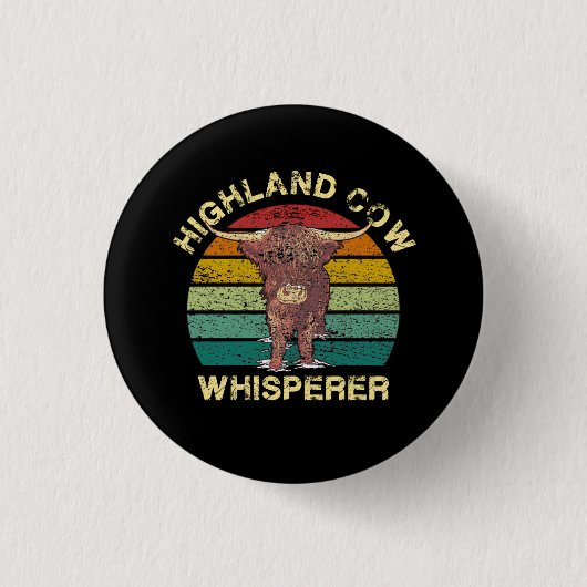 Badge Rond 2,50 Cm Whisperer de vache Highland (Devant)