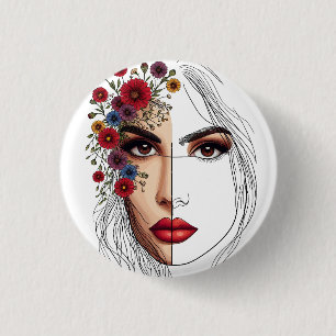 Badge Rond 2,50 Cm Whispers of Nature - Beauté féminine en fleurs