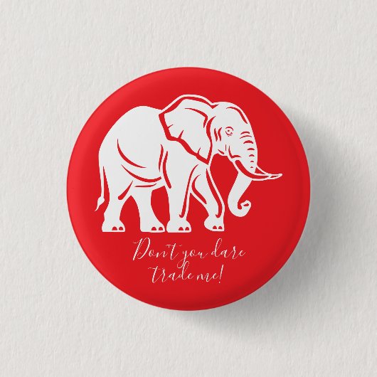 Badge Rond 2,50 Cm White Elephant Gag Gift (Devant)