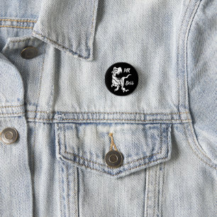 Badge Rond 2,50 Cm White Trex the Boss Dino