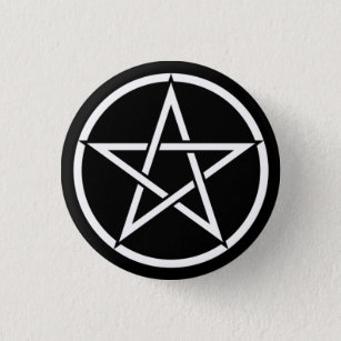 Badge Rond 2,50 Cm Wiccan et Magick Pentagram Pentacle - M1