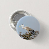 BADGE ROND 2,50 CM WILD BIRD HERON (Devant & derrière)