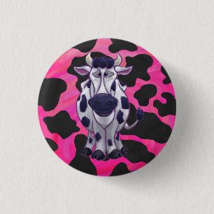 Badge Rond 2,50 Cm Wild Me Tiger noir et rose