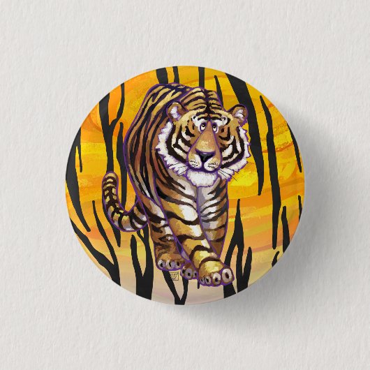 Badge Rond 2,50 Cm Wild Me Tiger orange et noir (Devant)