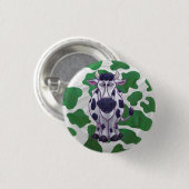 Badge Rond 2,50 Cm Wild Me Vache Vert et blanc Imprimer (Devant & derrière)