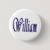 Badge Rond 2,50 Cm William Nom Dans Blue Sparkle, (Devant)