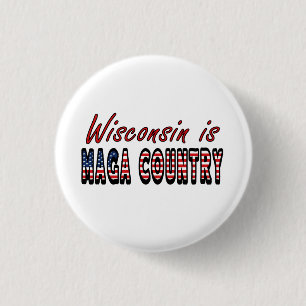 Badge Rond 2,50 Cm Wisconsin est MAGA Country Pro Trump USA Flag 2024