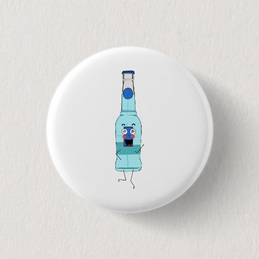 Badge Rond 2,50 Cm WKD Bleu, boisson, mignon (Devant)