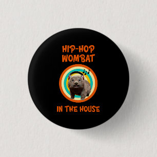Badge Rond 2,50 Cm Wombat Hip-hop Drôle dans la Maison