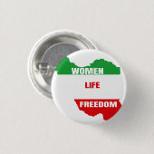 Badge Rond 2,50 Cm Women Life Freedom Support Femmes d'Iran (Devant & derrière)