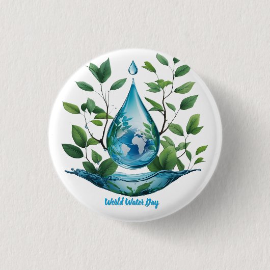 Badge Rond 2,50 Cm World Water Day (Devant)