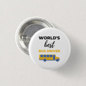 Badge Rond 2,50 Cm World's Best Bus Driver bl (Devant & derrière)
