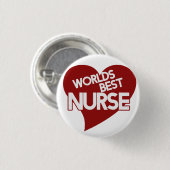 Badge Rond 2,50 Cm Worlds Best Nurse (Devant & derrière)