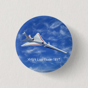 Badge Rond 2,50 Cm X-59 Avion à réaction supersonique à faible poussé