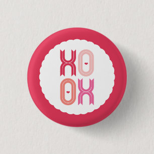 Badge Rond 2,50 Cm XOXO Love & Kisses Valentine Party Sweet Buttons
