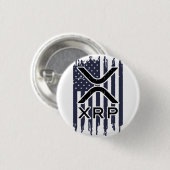 Badge Rond 2,50 Cm XRP Cryptomonnaie USA Amérique (Devant & derrière)