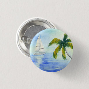 Badge Rond 2,50 Cm Yacht sur la mer Palma