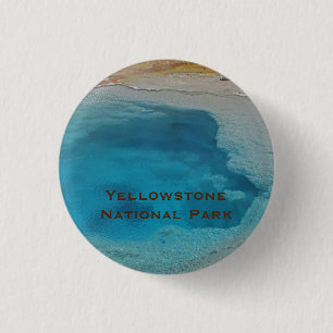Badge Rond 2,50 Cm Yellowstone Unique Blue Pool Photo Parc national