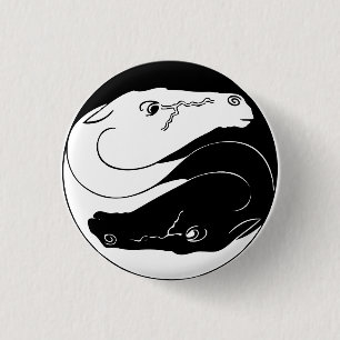 Badge Rond 2,50 Cm Yin Yang bouton chevaux