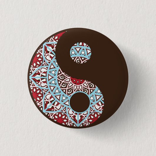 Badge Rond 2,50 Cm Yin Yang Mandala coloré (Devant)