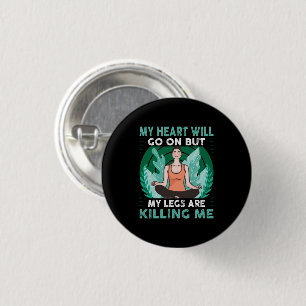 Badge Rond 2,50 Cm Yoga - Mon Coeur Va Continuer
