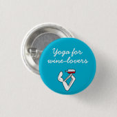Badge Rond 2,50 Cm Yoga pour l'insigne de bleu de Winelovers (Devant & derrière)