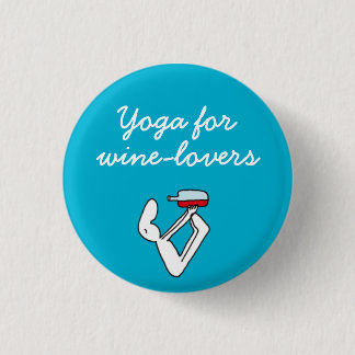 Badge Rond 2,50 Cm Yoga pour l'insigne de bleu de Winelovers