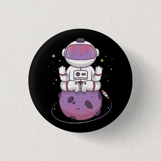 Badge Rond 2,50 Cm Yoga spatial  (Devant)