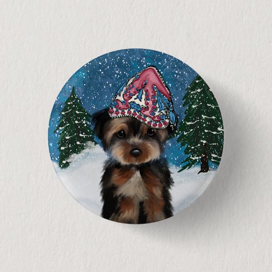 BADGE ROND 2,50 CM YORKIE POO (Devant)