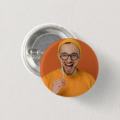 Badge Rond 2,50 Cm Your Funny Photo Selfie Upload (Devant & derrière)
