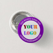 Badge Rond 2,50 Cm Your Logo Social Media Promotional Button Example (Devant & derrière)