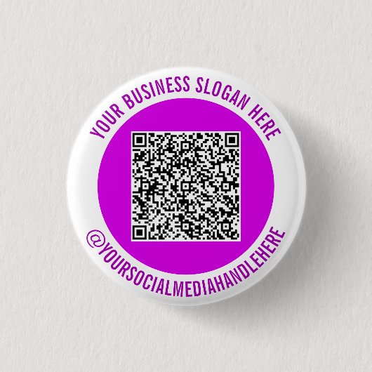 Badge Rond 2,50 Cm Your QR Code Info Social Media Promotional Button (Devant)