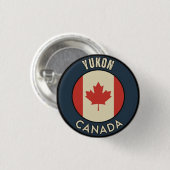 Badge Rond 2,50 Cm Yukon Canada (Devant & derrière)