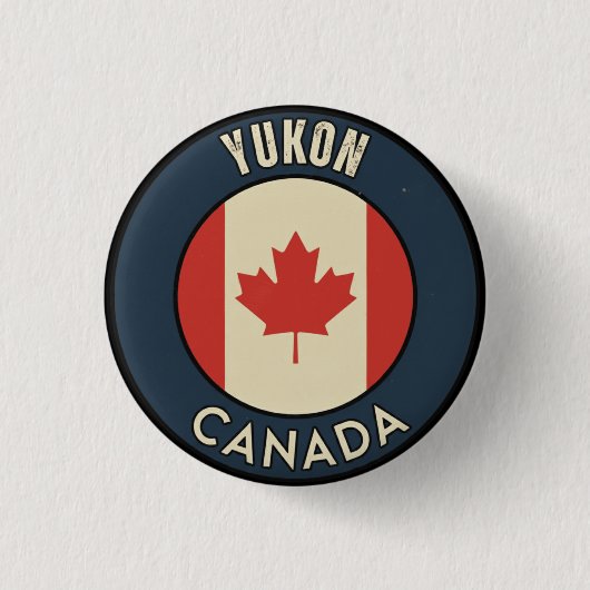 Badge Rond 2,50 Cm Yukon Canada (Devant)