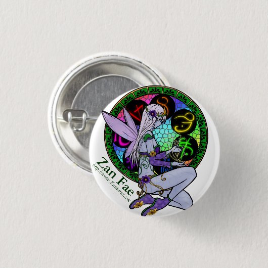 Badge Rond 2,50 Cm Zan Fae (#5) (Devant & derrière)