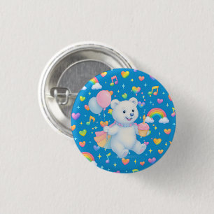 Badge Rond 2,50 Cm Zarah l'ours polaire dansant • Boutons