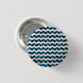 Badge Rond 2,50 Cm Zebra Chevron noir et bleu (Devant & derrière)