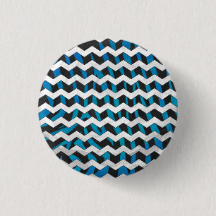 Badge Rond 2,50 Cm Zebra Chevron noir et bleu
