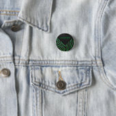 Badge Rond 2,50 Cm Zebra Monogramme noir et vert (En situation)