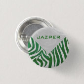 Badge Rond 2,50 Cm Zebra Monogramme Vert et Blanc Impression (Devant & derrière)