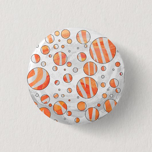 Badge Rond 2,50 Cm Zebra Orange et White Polka Dot (Devant)