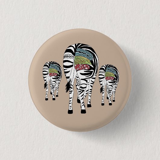 Badge Rond 2,50 Cm zèbres (Devant)