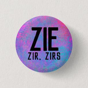 Badge Rond 2,50 Cm Zie Zir Zirs Pronouns