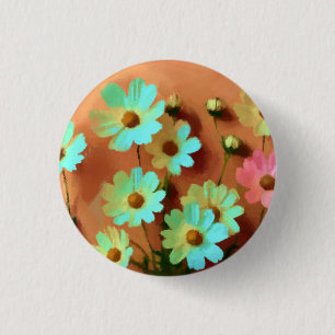 Badge Rond 2,50 Cm Zinnia Elegans Florals