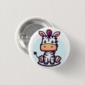 Badge Rond 2,50 Cm Zippy Zebra (Devant & derrière)