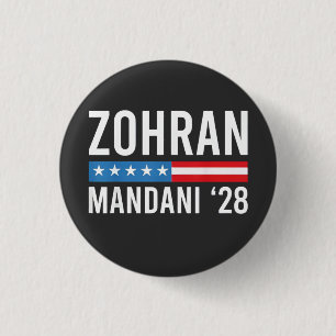 Badge Rond 2,50 Cm Zohran Mamdani Candidat à la Mairie de NYC Drapeau