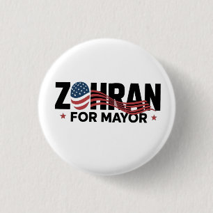 Badge Rond 2,50 Cm Zohran Mamdani Candidat à la Mairie de NYC États-U