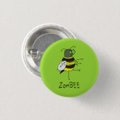 Badge Rond 2,50 Cm ZomBEE Zombie Bee Halloween Button (Devant & derrière)